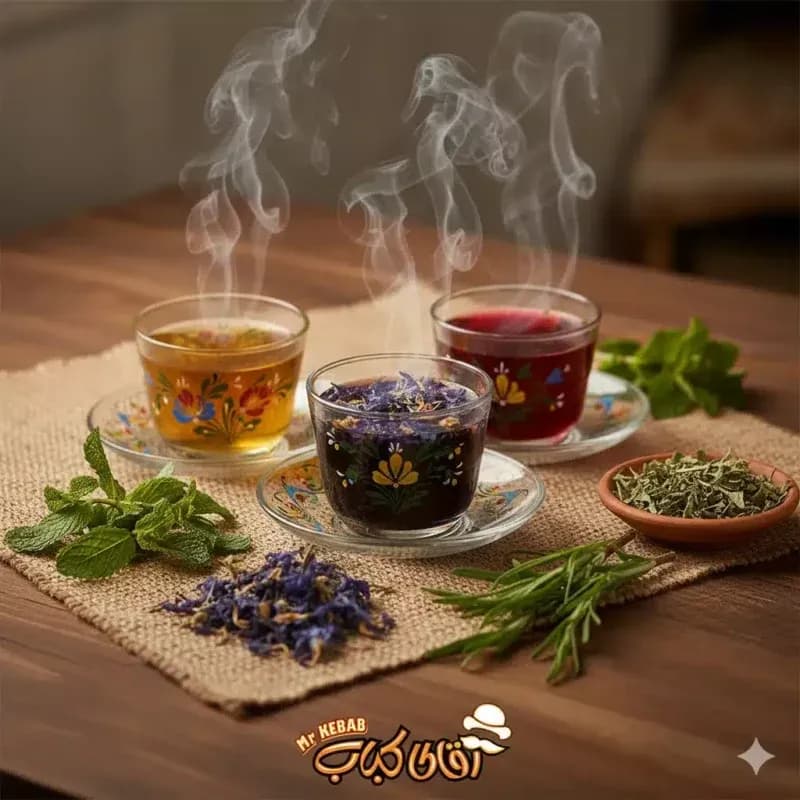 انواع دمنوش گیلانی گرم برای هضم کباب