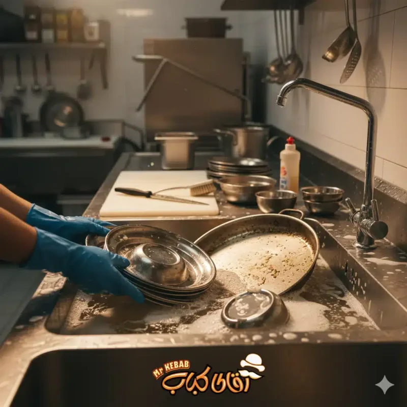 روش صرفه‌ جویی در آب با شستشوی ظروف رستوران