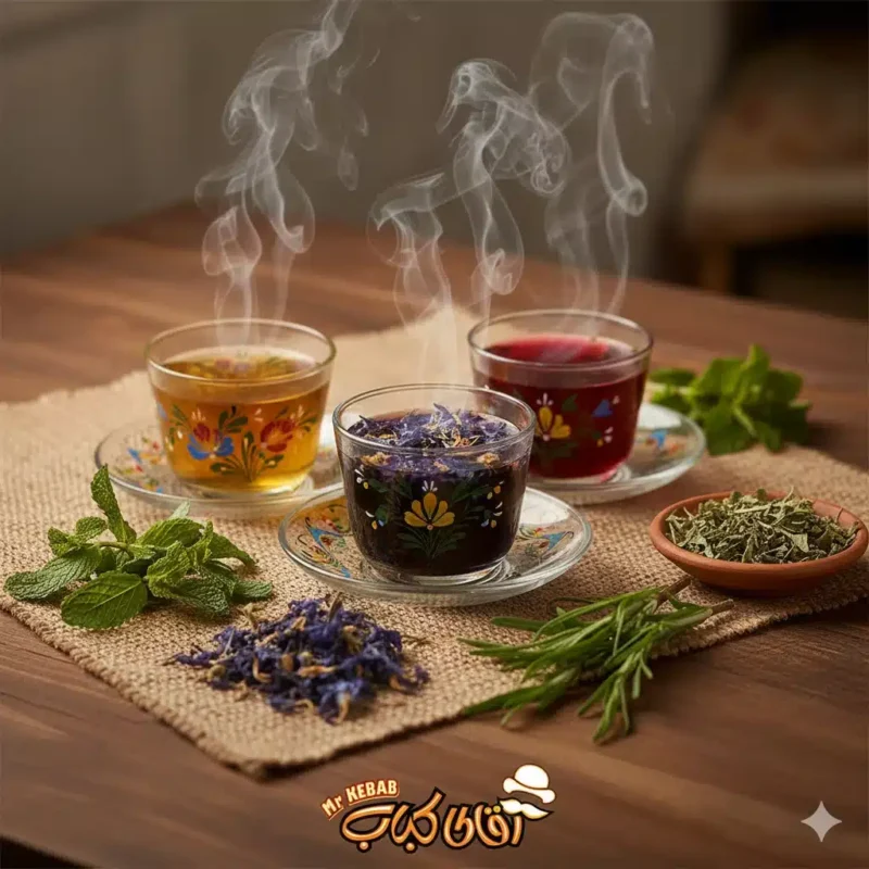 انواع دمنوش گیلانی گرم برای هضم کباب