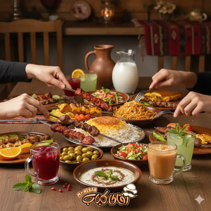 نوشیدنی محلی با کباب